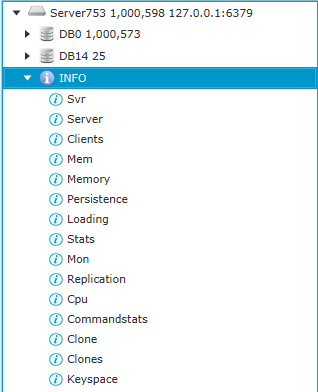 Redis Admin Tree View INFO
